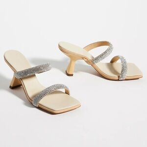 Vicenza Sparkly Sandals Strappy Crystal Heels Sz 6 New